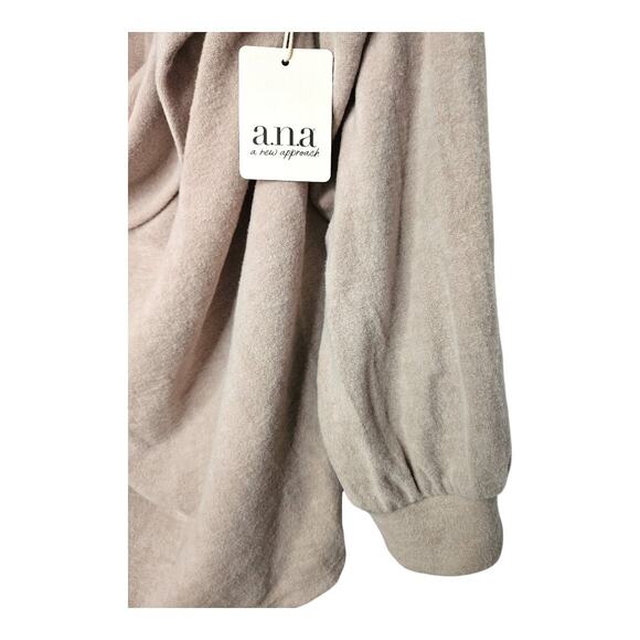 NEW ANA Women's Plus Size Fleece Cowl Neck Top with 3/4 Sleeves Brown (Size: 0X) - Picture 2 of 5